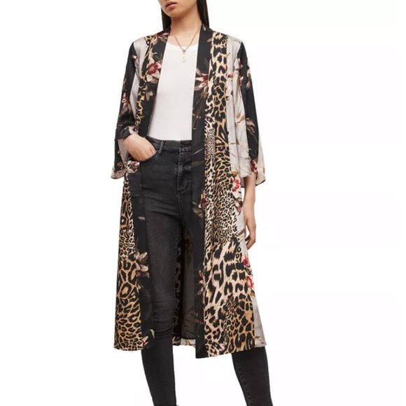 AllSaints Elsa Kuroyuri Belted Kimono Size 10 - Picture 11 of 12